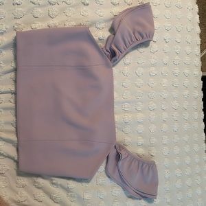 ALICE + OLIVIA Celestia cropped ruffled crepe top, size 8, lavender